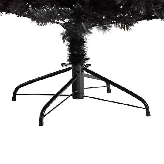 7ft. Pre-Lit Black Artificial Christmas Tree, Clear LED Lights
